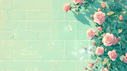 清新护眼墙边玫瑰