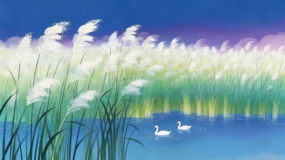 芦苇丛天鹅