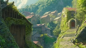 山林夏日绿色古城建筑