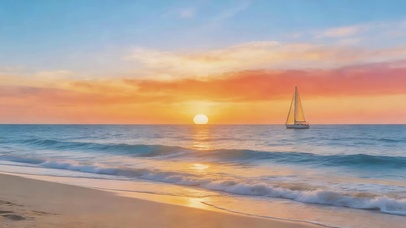 晚霞海滩