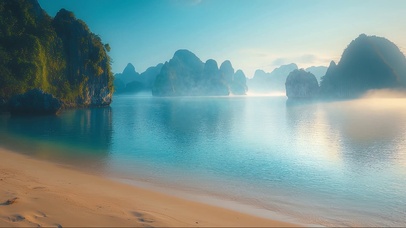 静谧迷雾群岛沙滩