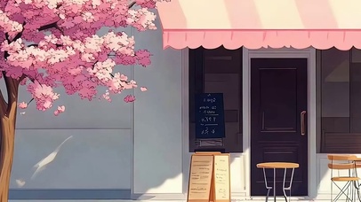 樱花树木带鱼屏