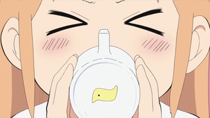 大口喝水