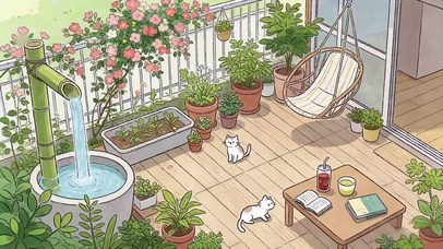 后院玩耍的小猫