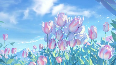 粉色花丛