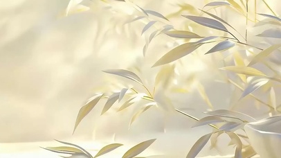 护眼小清新竹叶带鱼屏