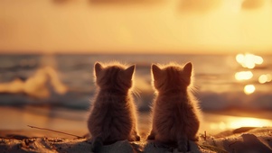 夕阳下的猫咪