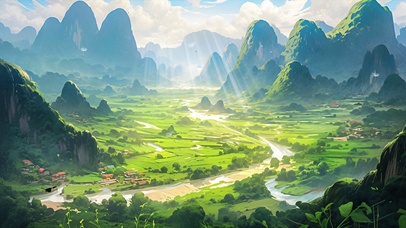 绿色解压风景壁纸