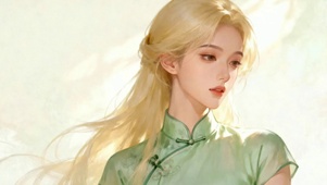 气质金发旗袍美女