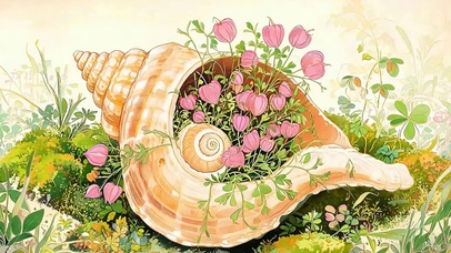 护眼海螺花草树木