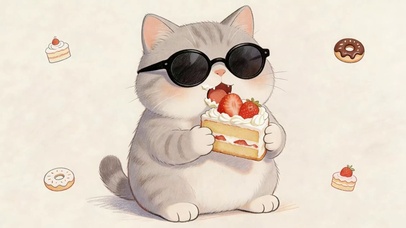 吃蛋糕猫咪