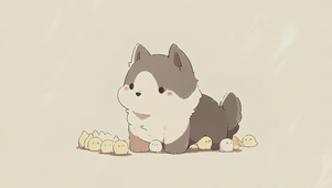 汪汪看鸡仔
