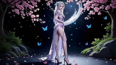 幽静夏夜在桃树旁纳凉的小医仙