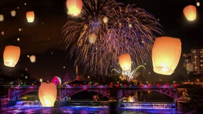 过年放烟花和孔明灯2026