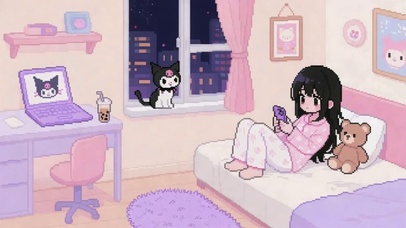 像素风少女的房间