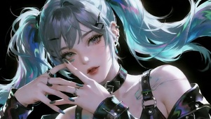 气质双马尾甜辣美女