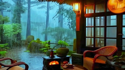 治愈山中小雨4K