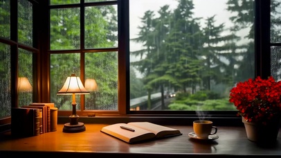 雨天木屋书房