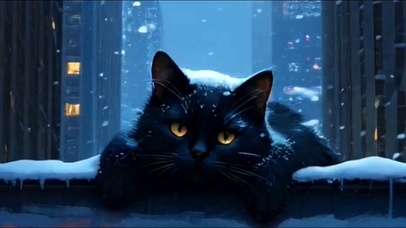 夜空下的猫咪
