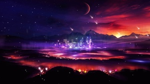 治愈唯美夜景城市星空