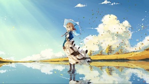 湖面阳光少女