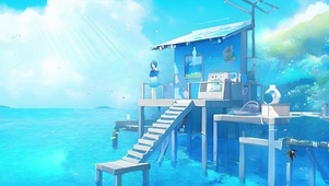 动漫风景 海边