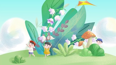 六一儿童节清新绿色卡通