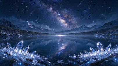 冰晶星落湖泊｜星垂镜湖