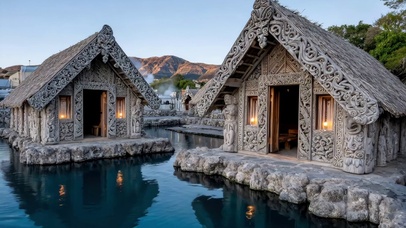 森林传统石头小屋