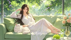 小清新慵懒美女壁纸
