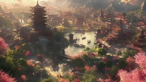 辉煌灿烂繁华古城风景