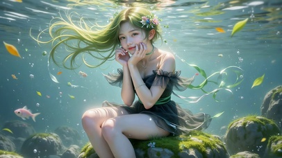 水中少女CG