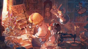 梳妆的少女
