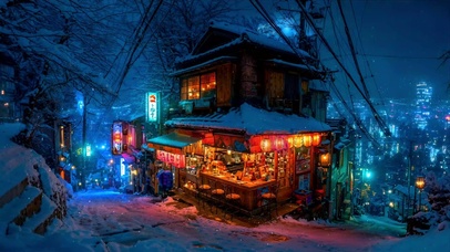 赛博朋克城市夜景