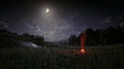 黑夜唯美凄凉火把