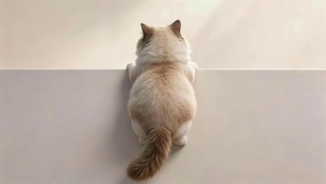 胖乎乎猫咪背影