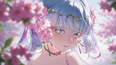 唯美鲜花女孩