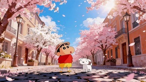 小新和小白治愈春日漫步