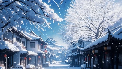 古镇初雪