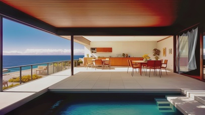 清新护眼海边观景房