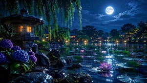 月夜荷塘