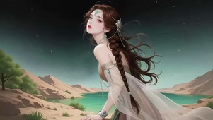 沙漠绿洲湖畔新疆美女3