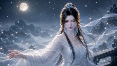 月夜古风仙气古装美女