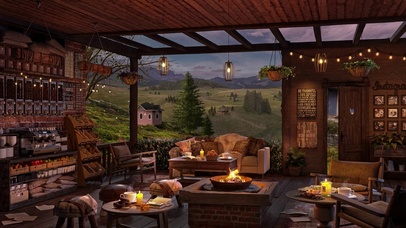 舒适的傍晚小屋