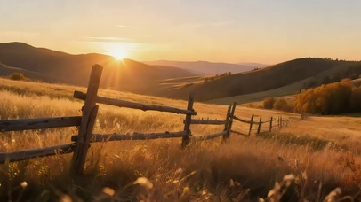 落日金黄草原