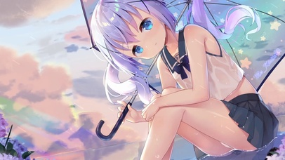 雨天唯美少女