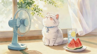 乘凉吹风的猫咪