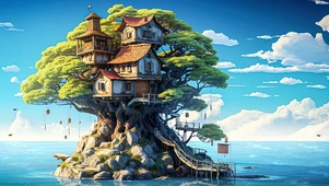树屋 ai插画