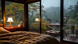 雨天山庄木屋卧室