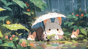 雨天小动物